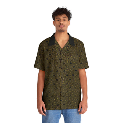 Art Deco 10 - Black 000000 - Men's Hawaiian Shirt