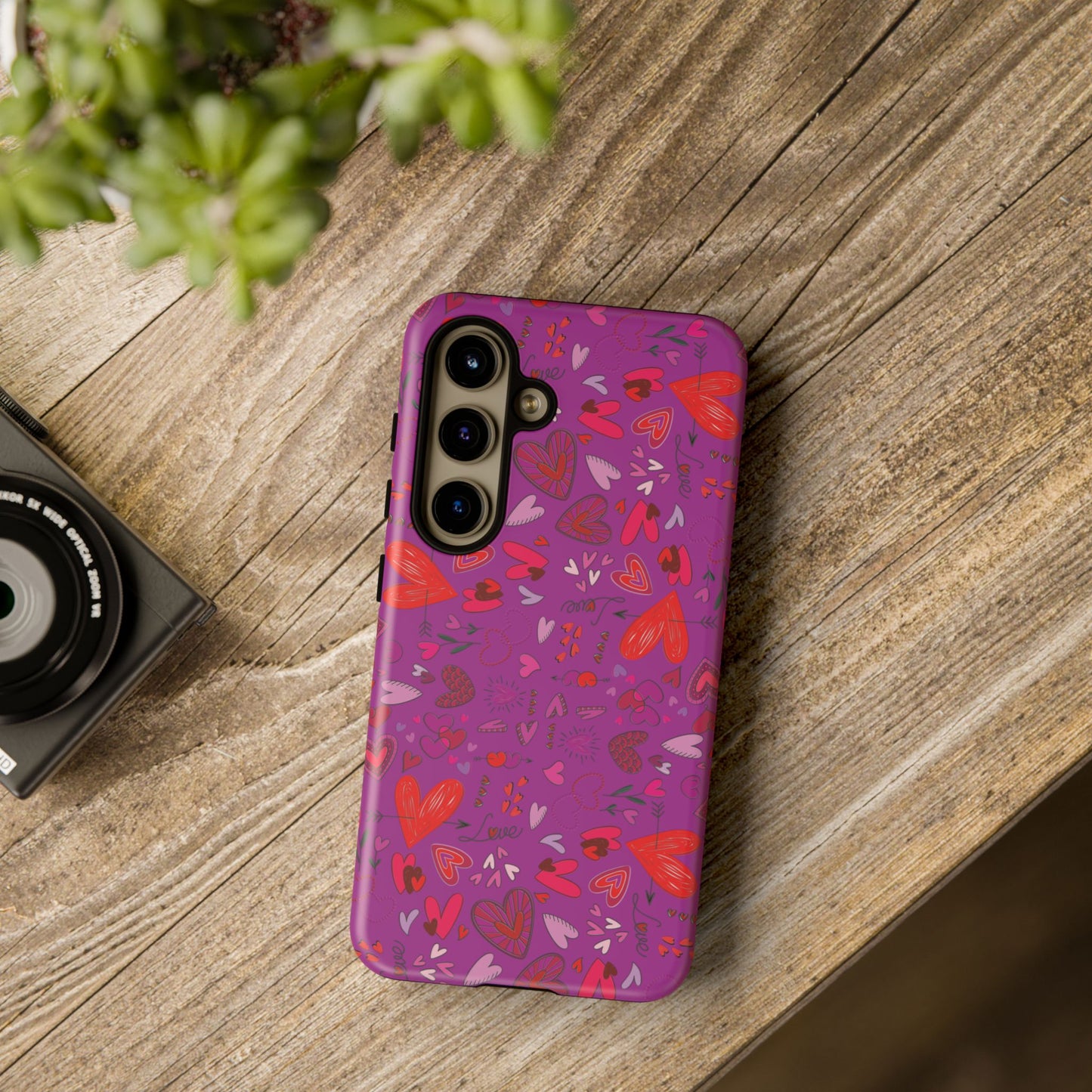 Heart Doodles - Deep Magenta B805AE - Tough Cases