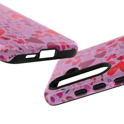 Heart Doodles - Fuschia Pink ff8eff - Tough Cases