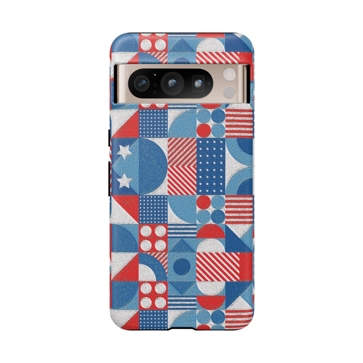 Red White and Blue Bold Pattern - BIG - Oil Paint Texture - Tough Cases