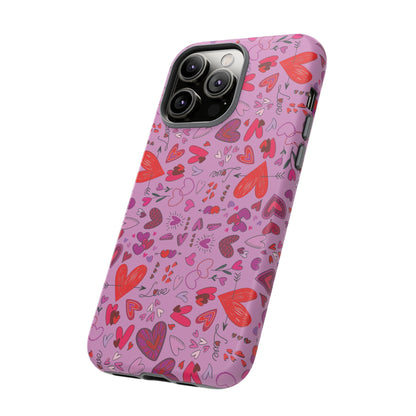 Heart Doodles - Fuschia Pink ff8eff - Tough Cases