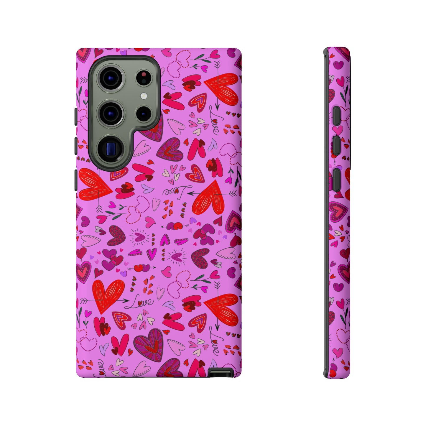 Heart Doodles - Fuschia Pink ff8eff - Tough Cases