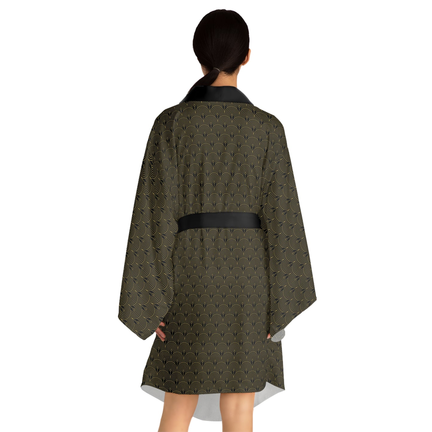 Art Deco 10 - Long Sleeve Kimono Robe (AOP)