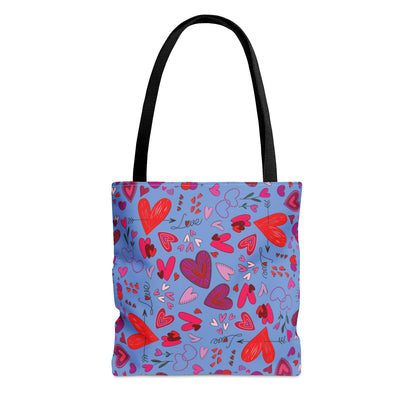 Heart Doodles - Fennel Flower 74a6ff - Tote Bag