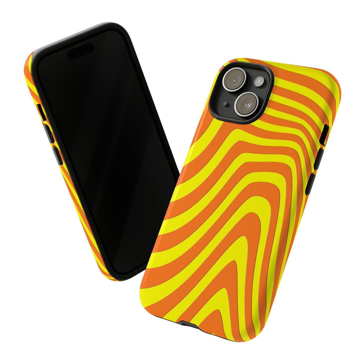 Retro wavy - yellow and orange - Tough Cases