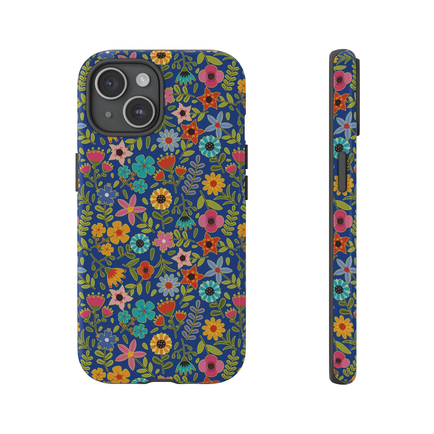 Playful Spring flowers - blue - Tough Cases