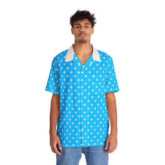 Blue with white dots - Men's Hawaiian Shirt
