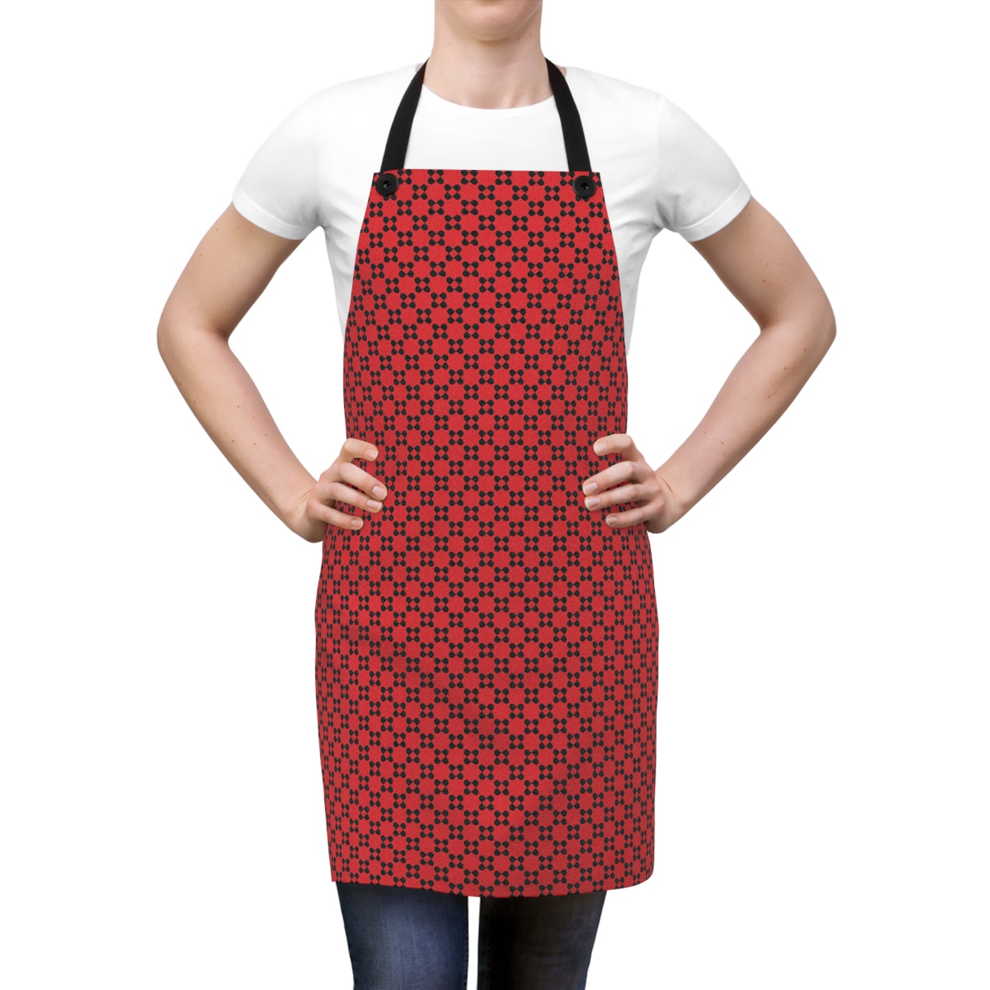 Pixel Petals - Black - Scarlet - Apron