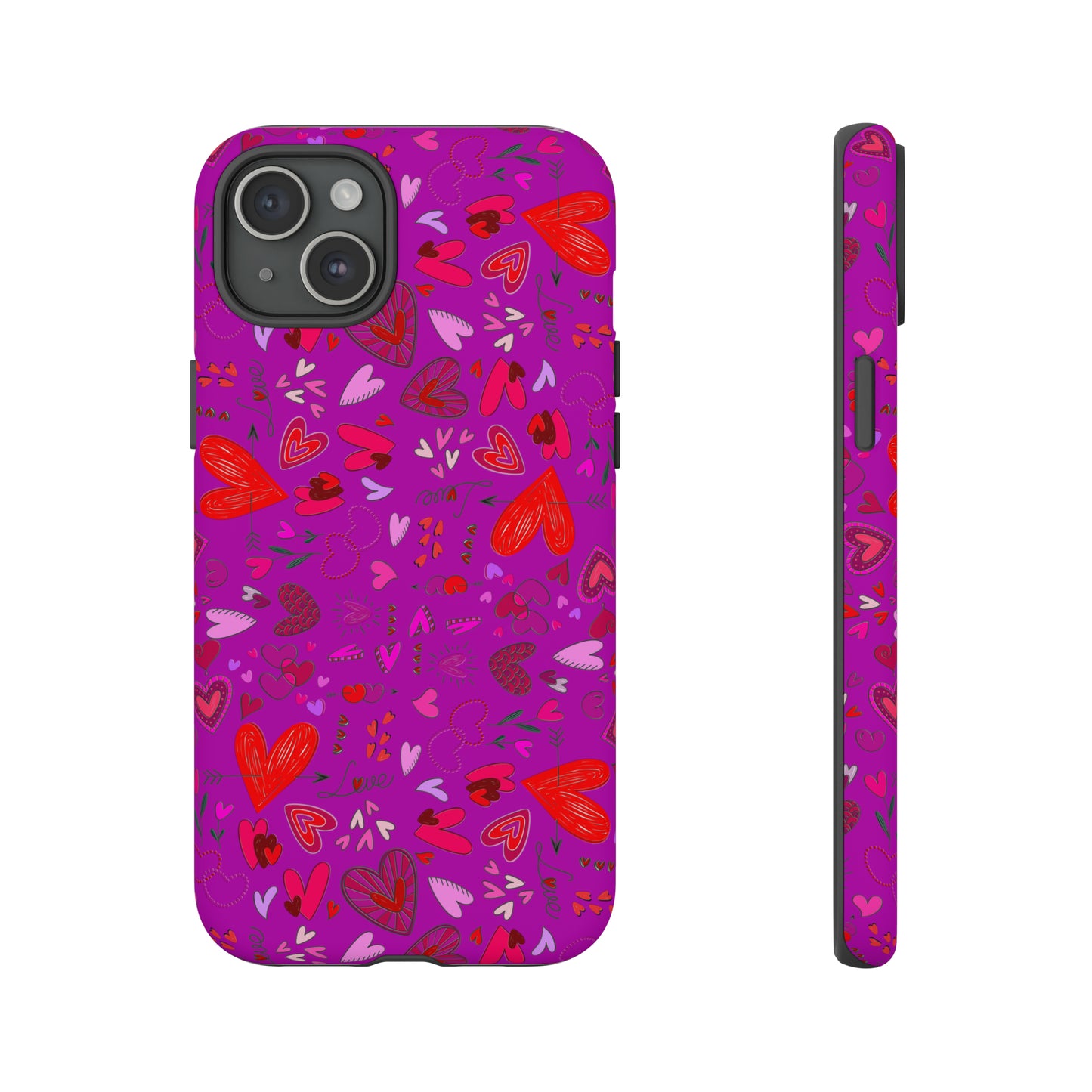 Heart Doodles - Deep Magenta B805AE - Tough Cases