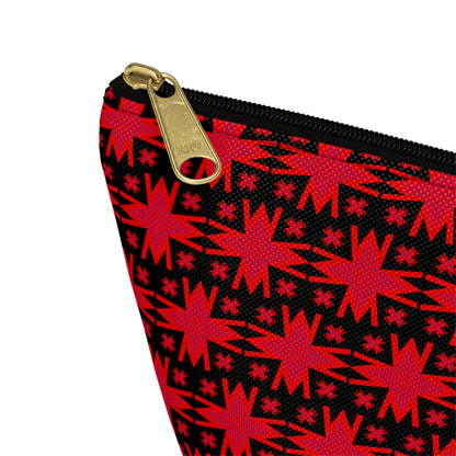 Letter Art - M - Red - Black 000000 - Accessory Pouch w T-bottom