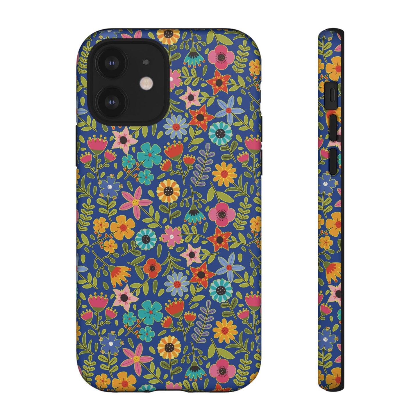 Playful Spring flowers - blue - Tough Cases