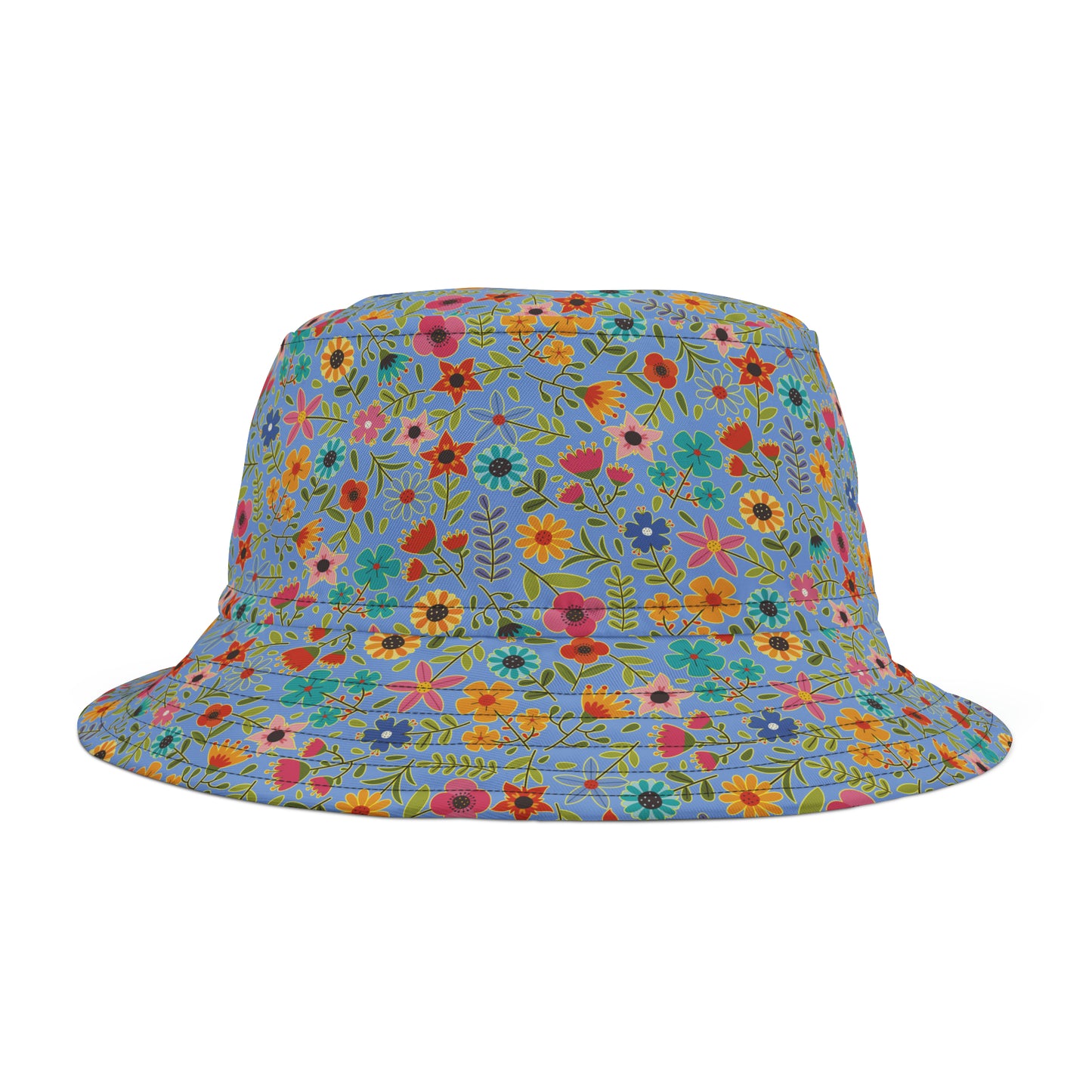 Playful Spring Flowers - Fennel Flower 74a6ff - Bucket Hat (AOP)
