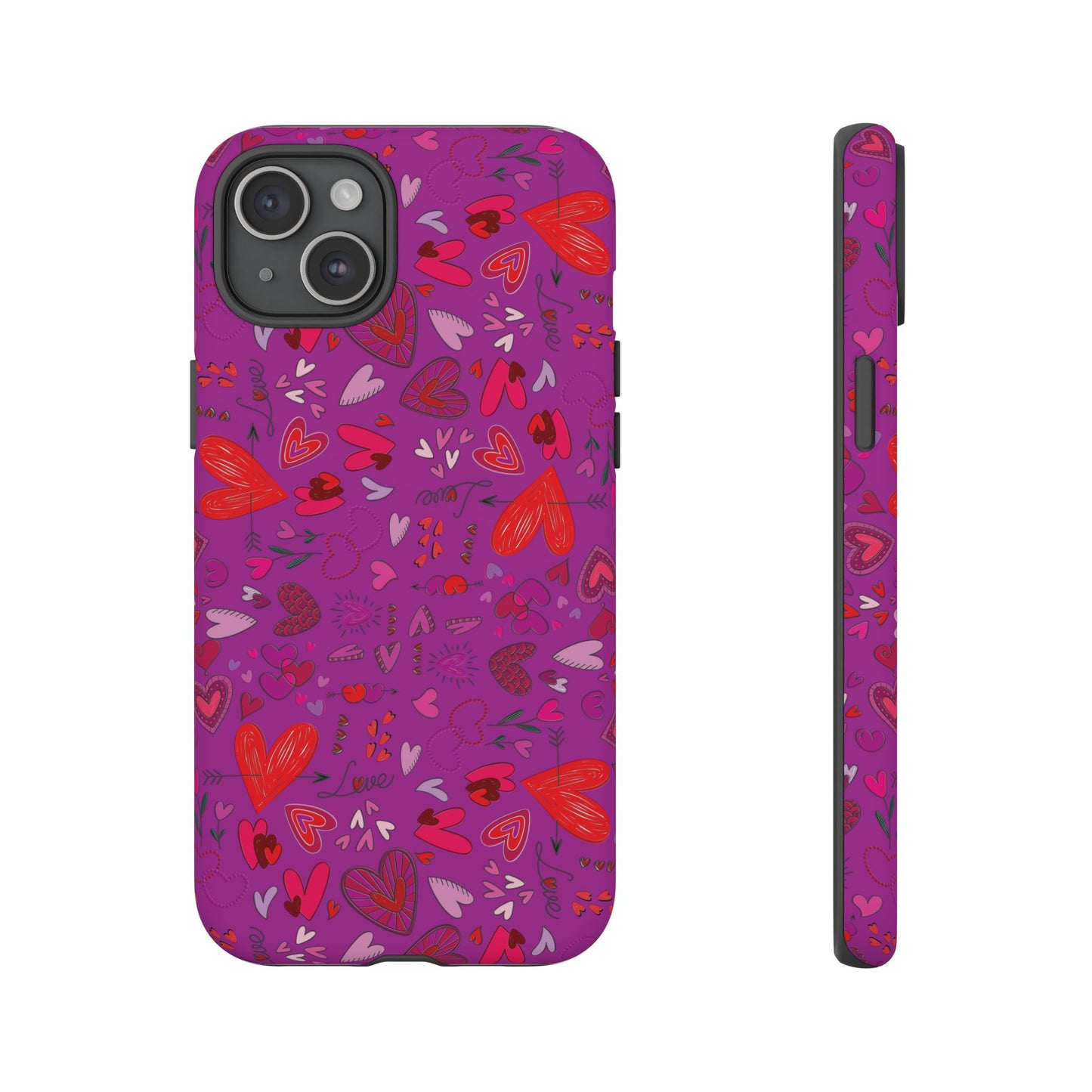 Heart Doodles - Deep Magenta B805AE - Tough Cases