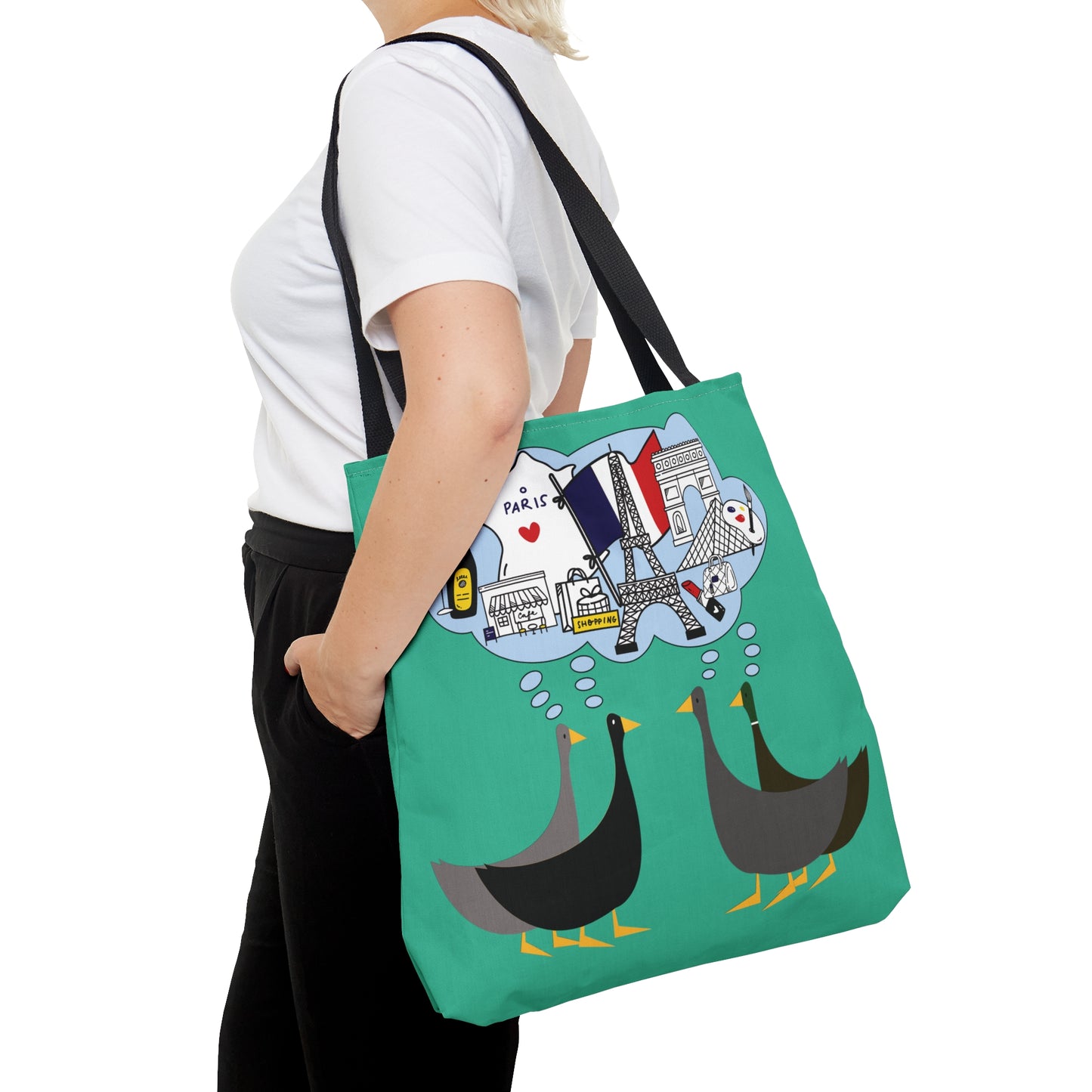 Ducks dreaming of Paris - Turquoise 12d3ad - Tote Bag