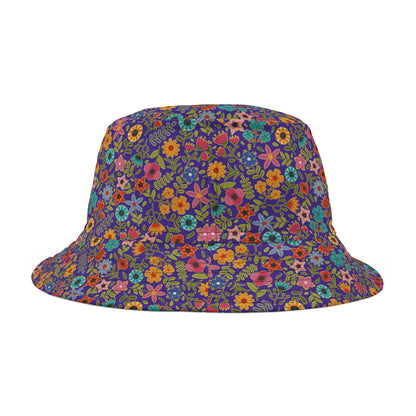 Playful Spring Flowers - Purple Heart 5412AB - Bucket Hat (AOP)