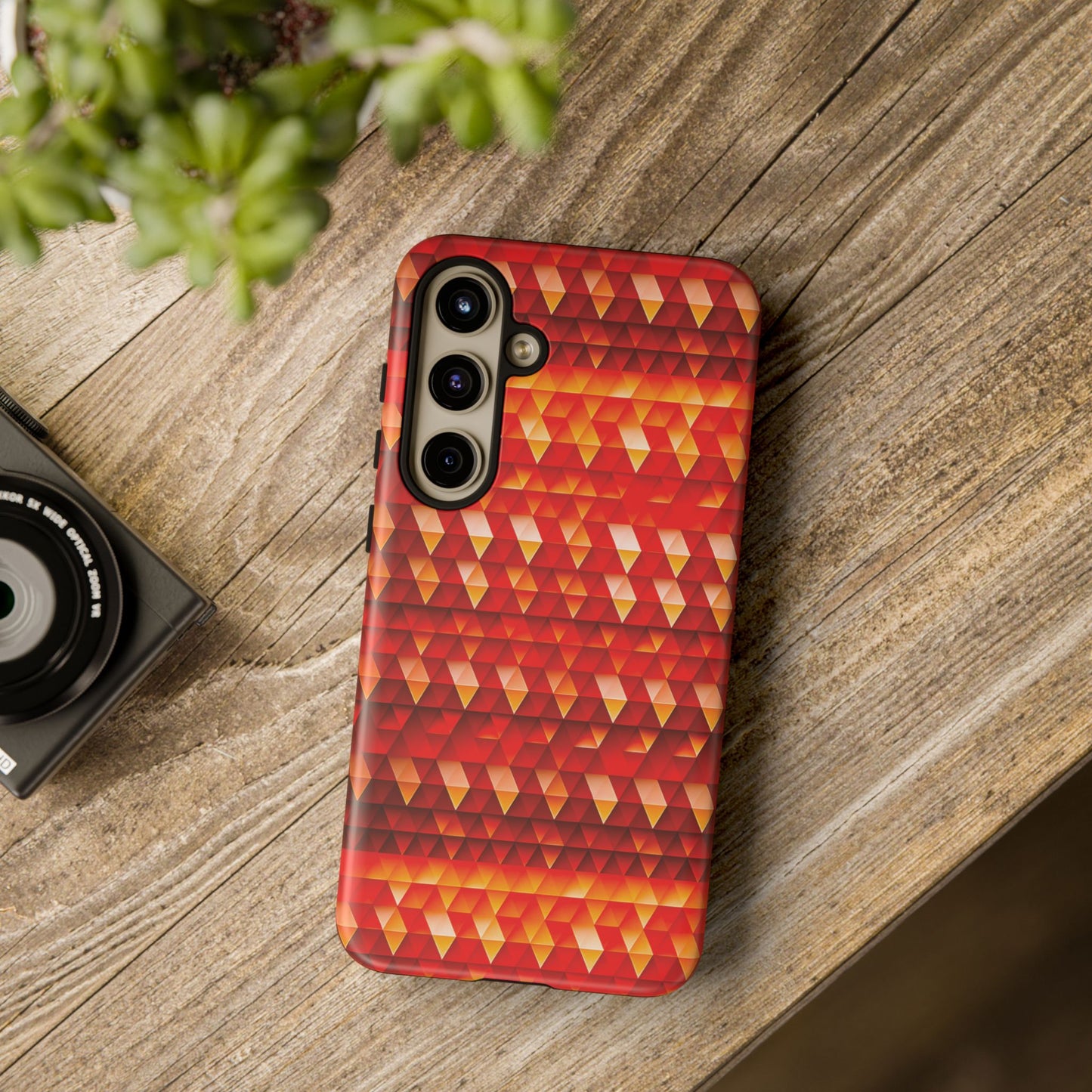 Geometric Flame - Red Triangles - Boston University Red d00000 - Tough Cases