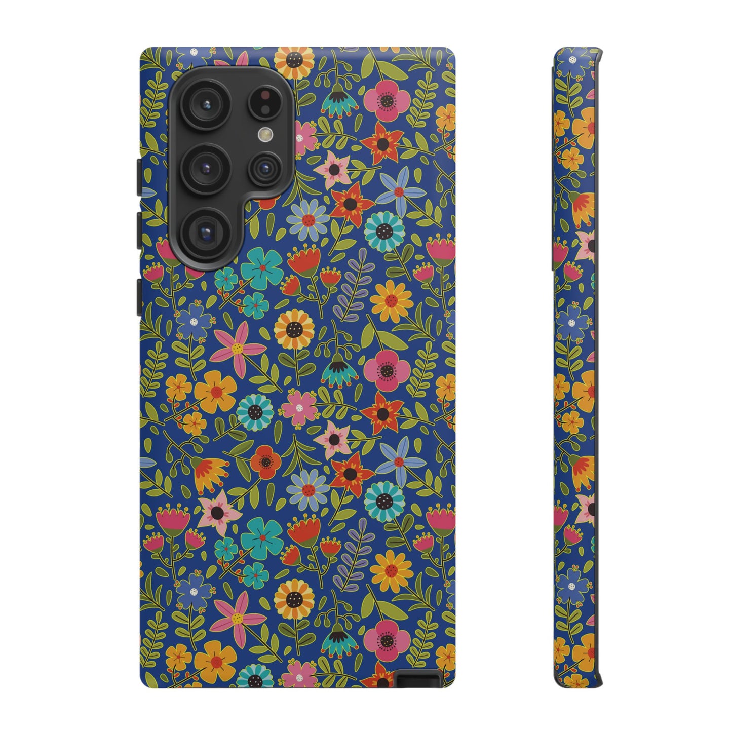 Playful Spring flowers - blue - Tough Cases