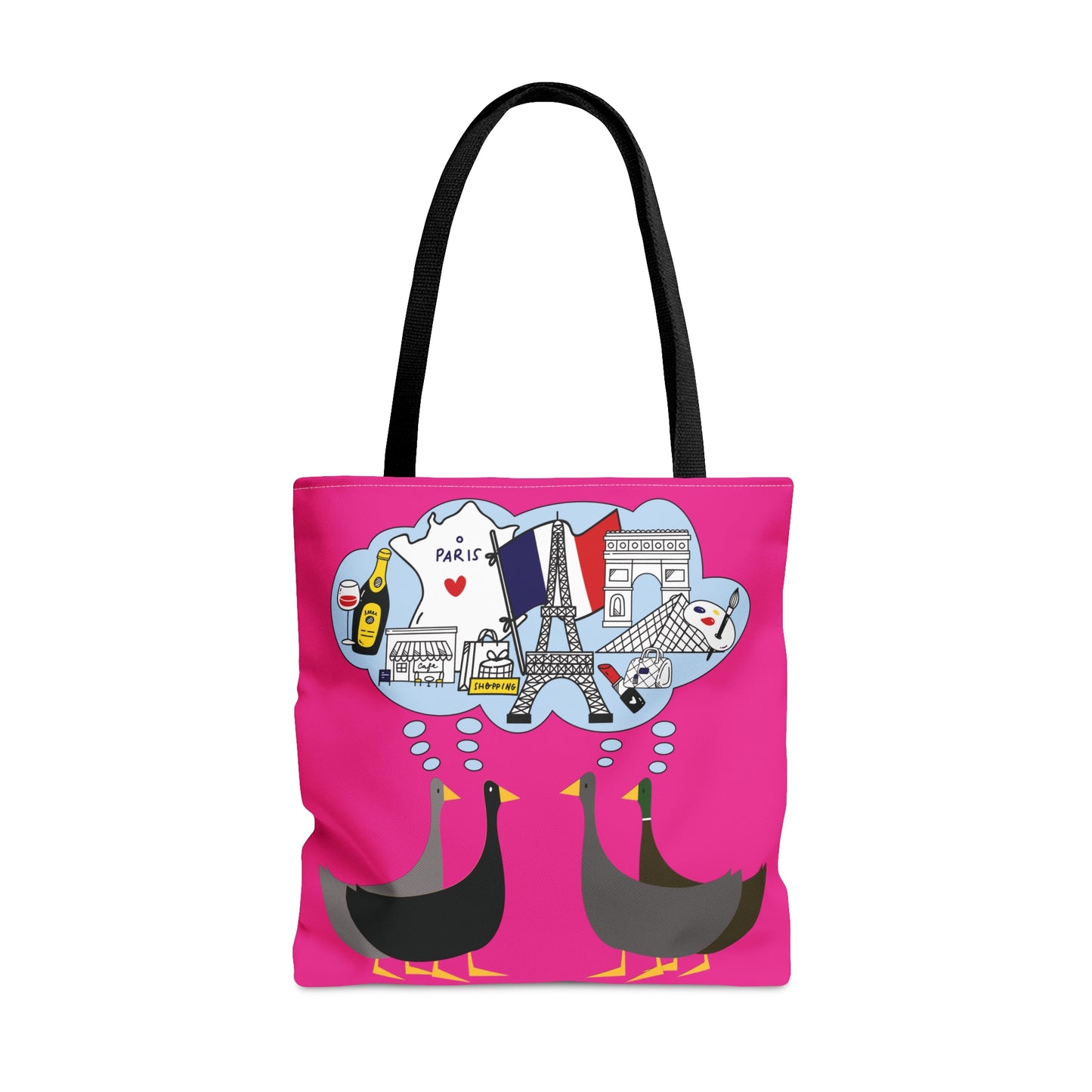 Ducks dreaming of Paris - Mean Girls Lipstick ff00a8 - Tote Bag