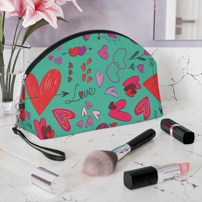 Heart Doodles - Turquoise 12d3ad - Makeup Bag