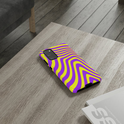 Retro wavy - yellow and purple - Tough Cases