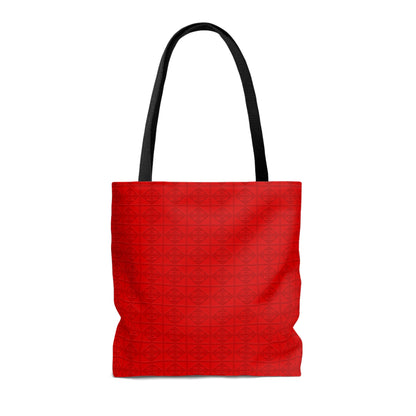 Embossed Geometric Pattern - Red - Tote Bag