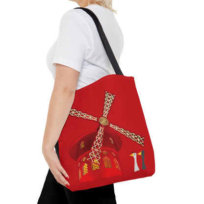 Ducks Visit Moulin Rouge - Scarlet de0000 - Tote Bag