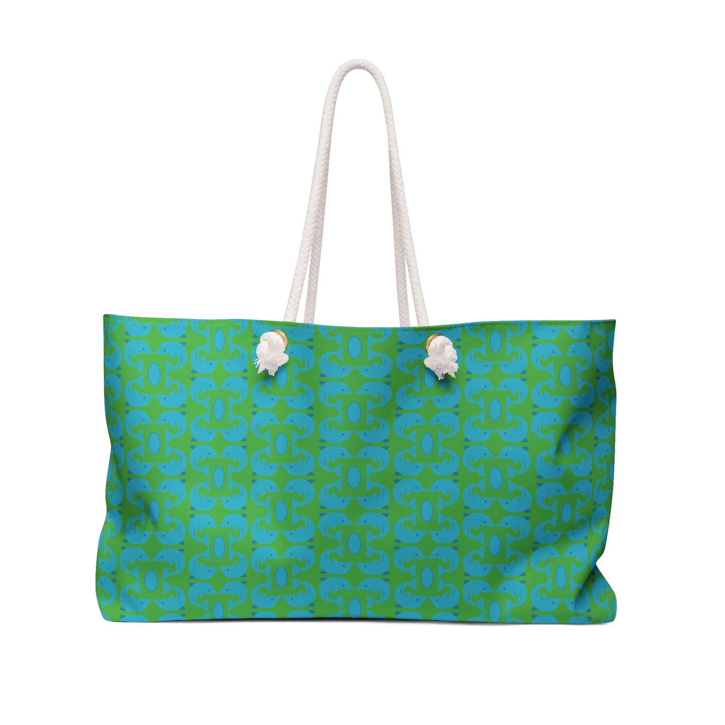 Playful Dolphins - Maximum Blue Green 33cccc - Kelly Green 4cbb17 - Weekender Bag