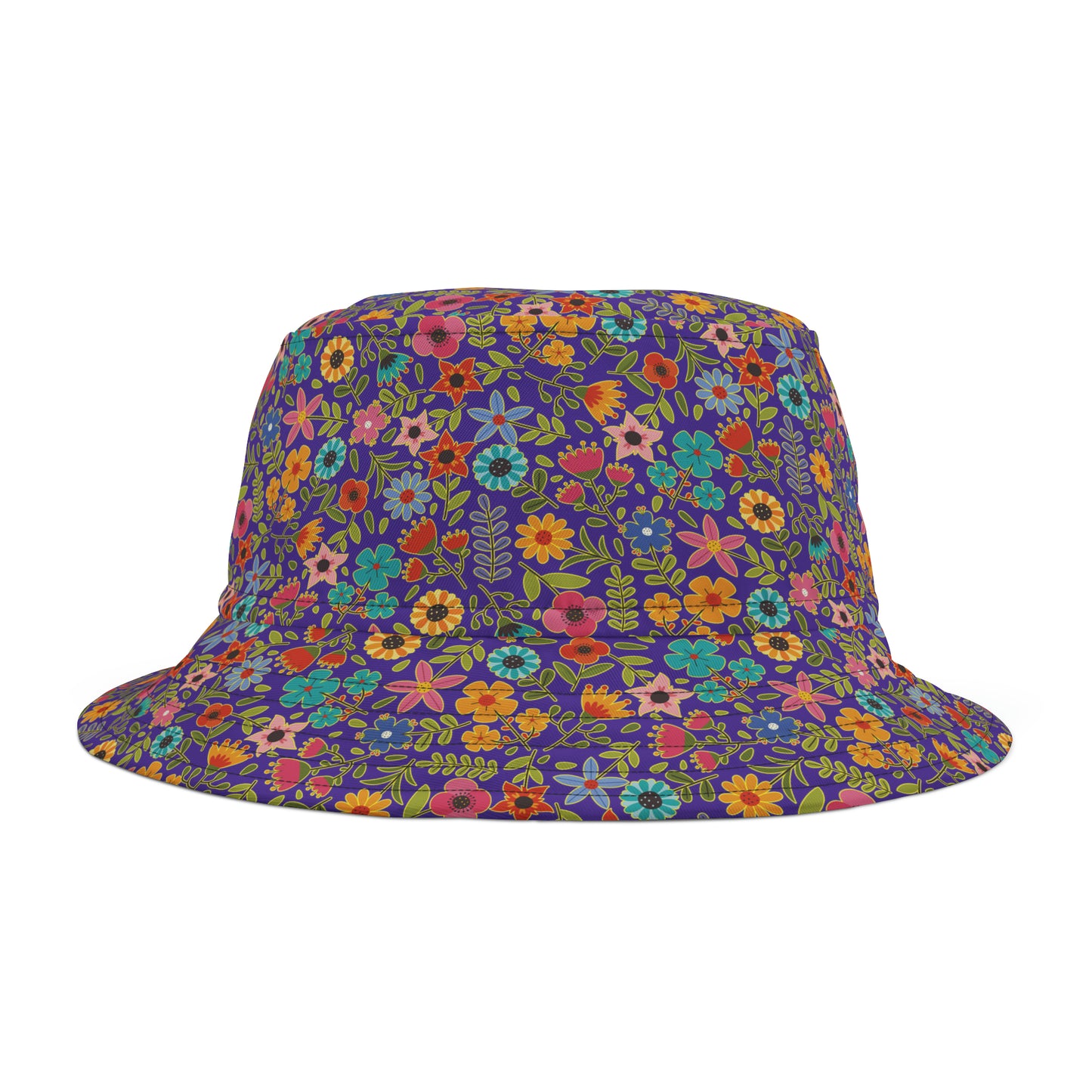 Playful Spring Flowers - Purple Heart 5412AB - Bucket Hat (AOP)