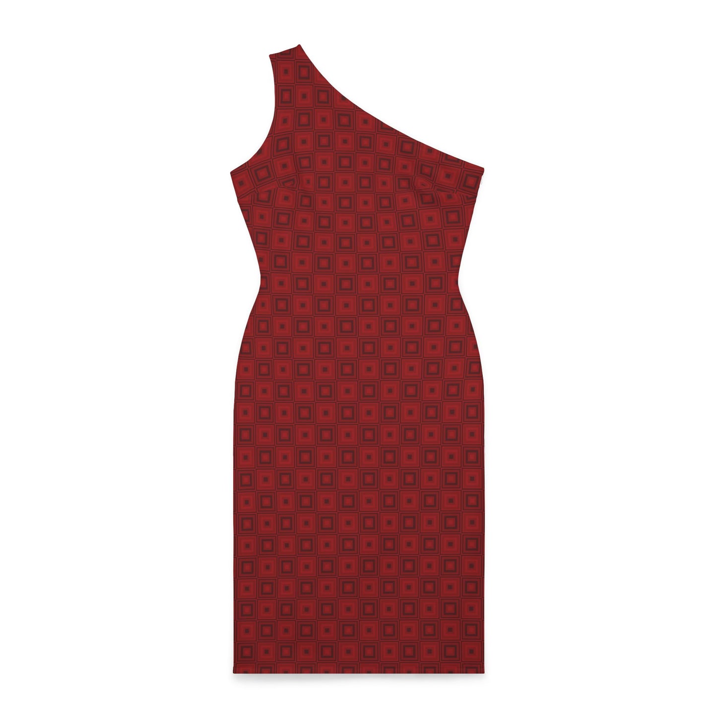 Blood Red - Mordant Red 19 Squares - Shoulder Dress