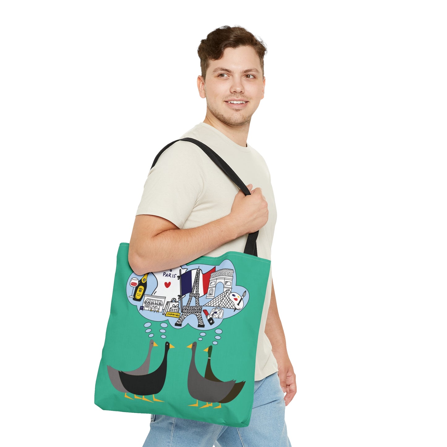 Ducks dreaming of Paris - Turquoise 12d3ad - Tote Bag