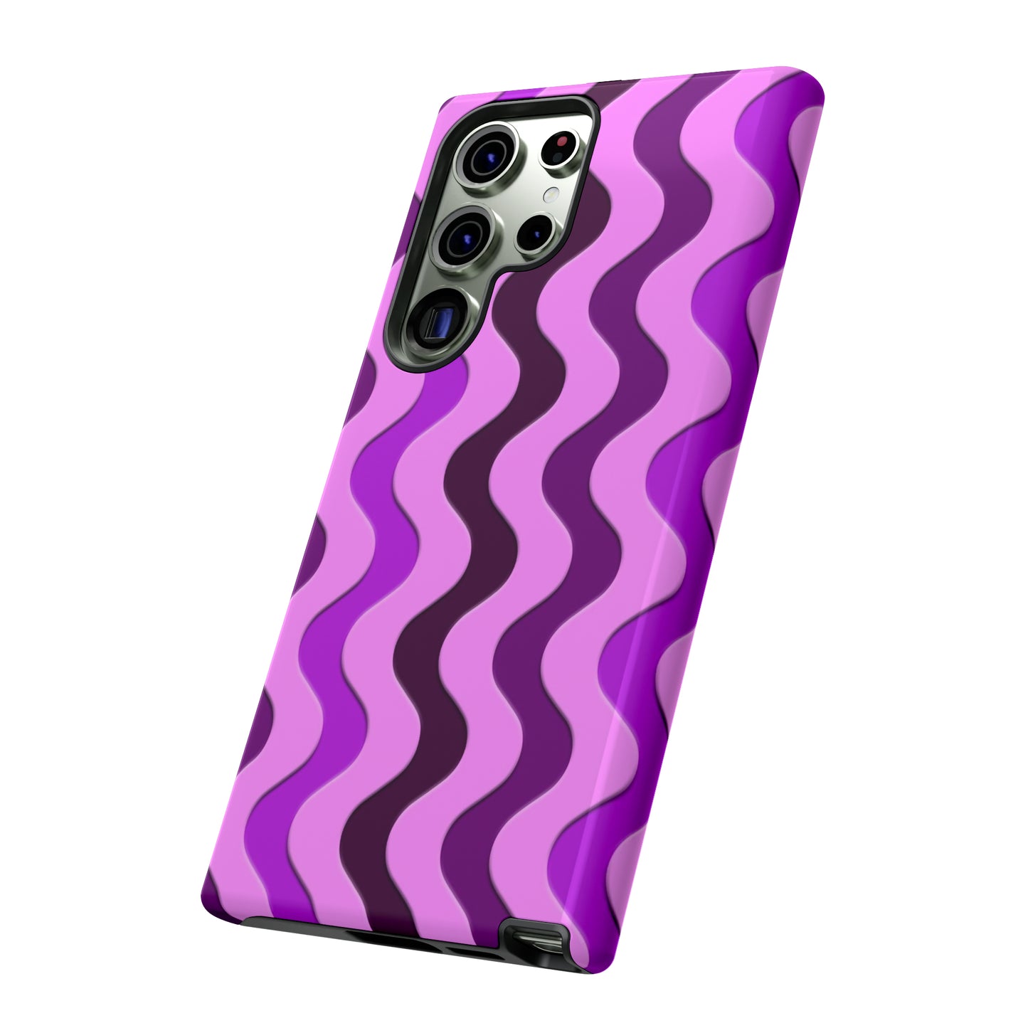 Vertical retro wavy purple and pink - Tough Cases