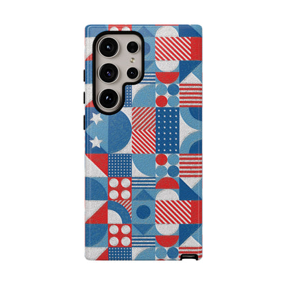 Red White and Blue Bold Pattern - BIG - Oil Paint Texture - Tough Cases