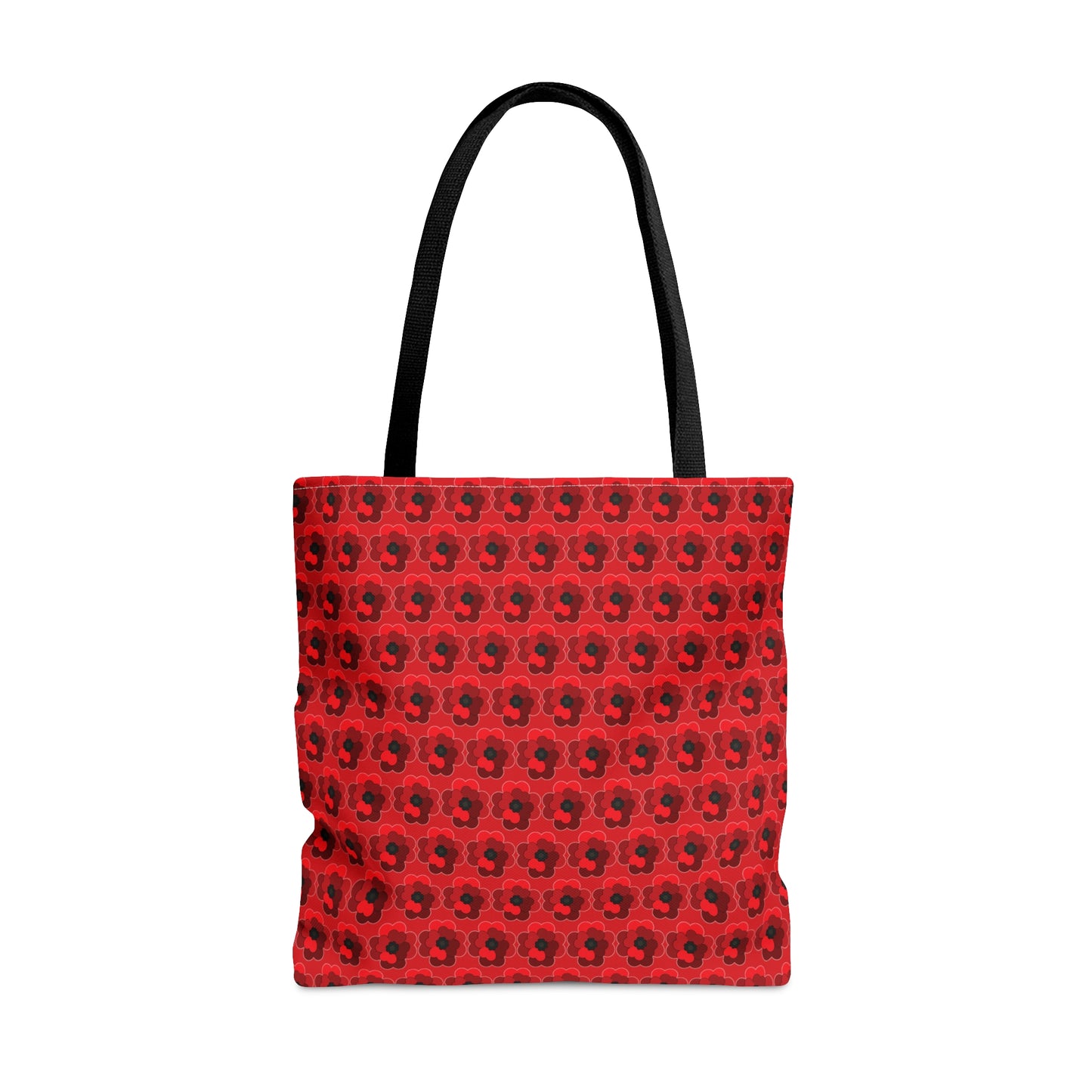 Red Hearts Flower - White Highlight - Scarlet de0000 - Tote Bag