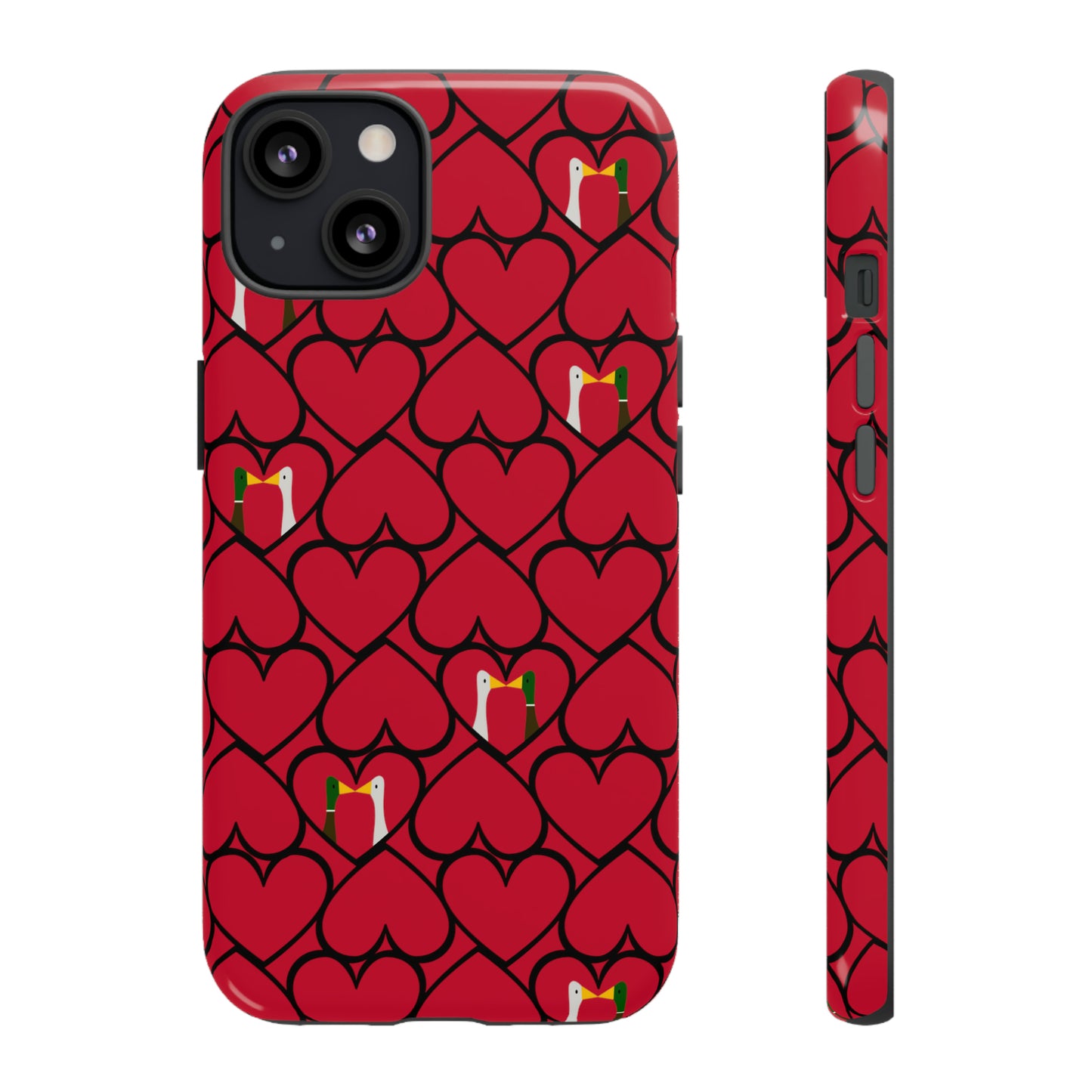 Ducks in hearts - Fire Engine Red c8092e - Tough Cases