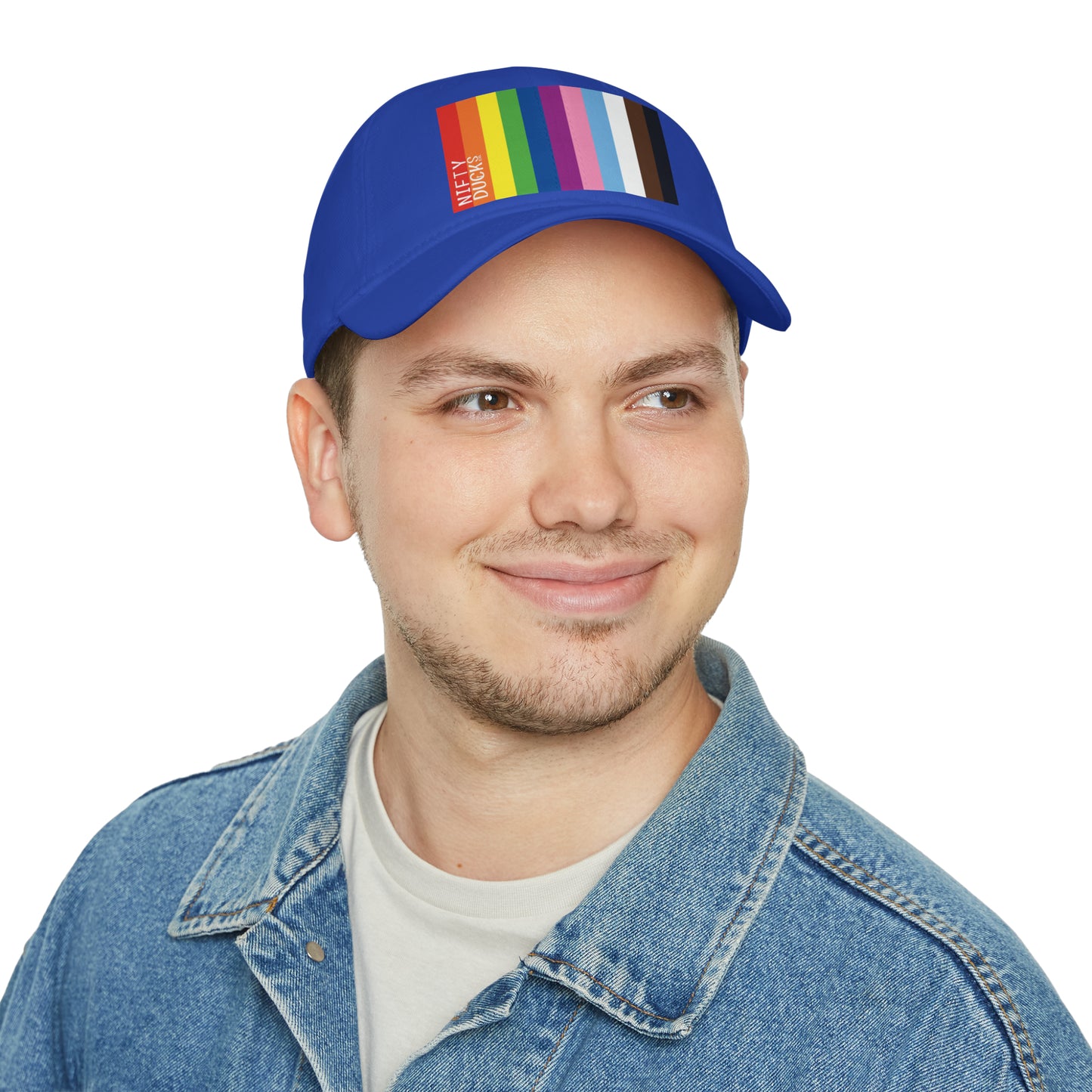 Nifty Ducks Co. Logo2 - Pride colors - Low Profile Baseball Cap