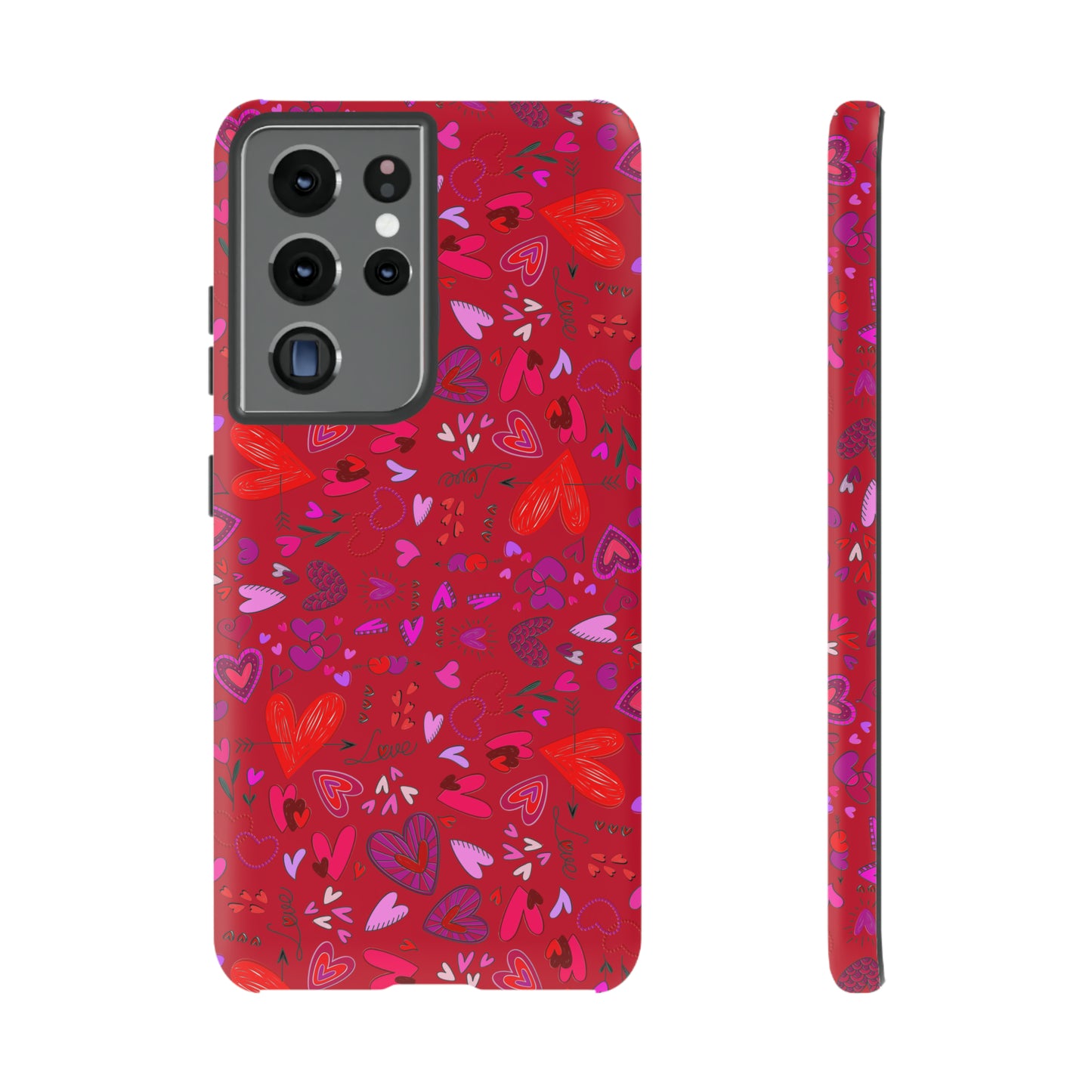 Heart Doodles - Fire Engine Red c8092e - Tough Cases