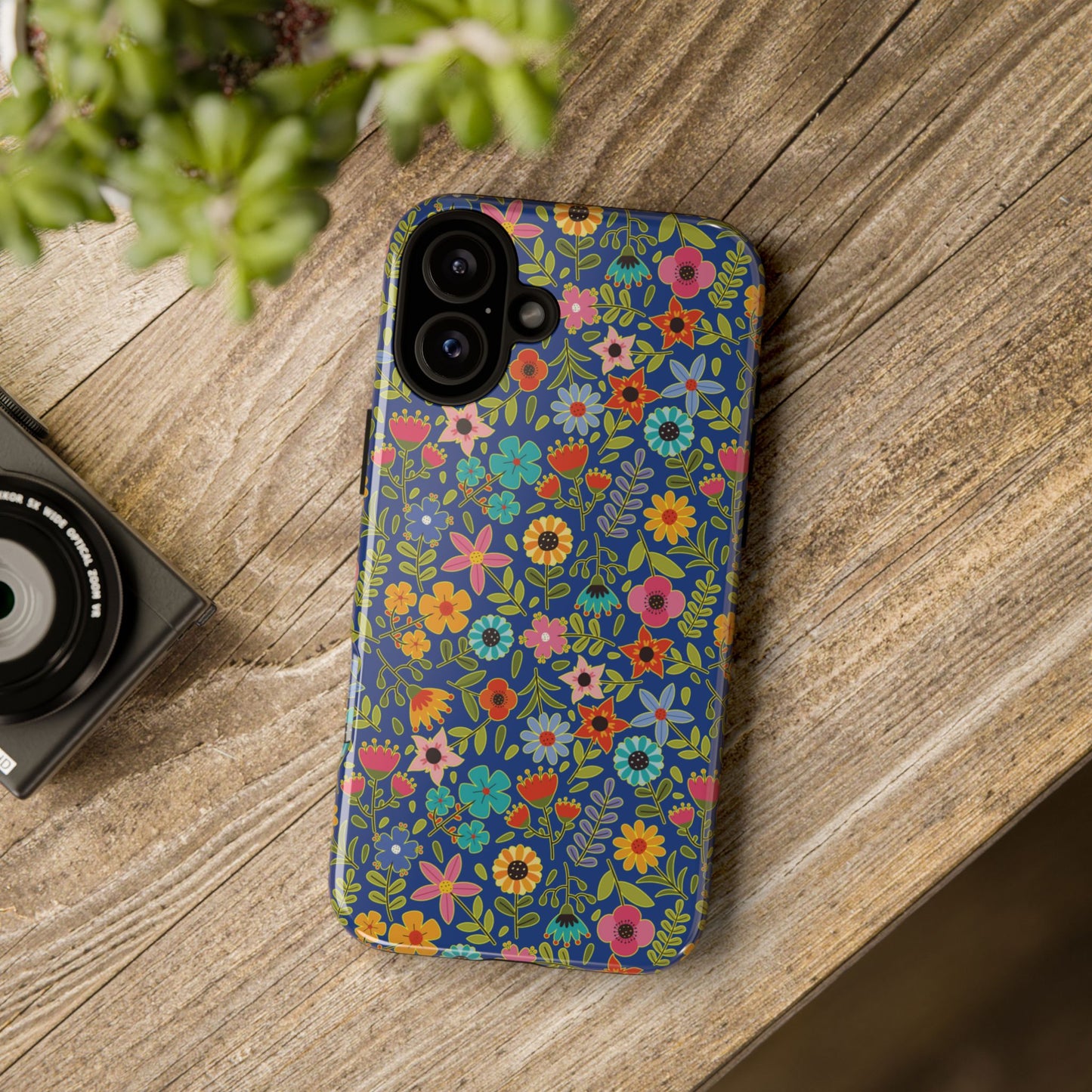 Playful Spring flowers - blue - Tough Cases