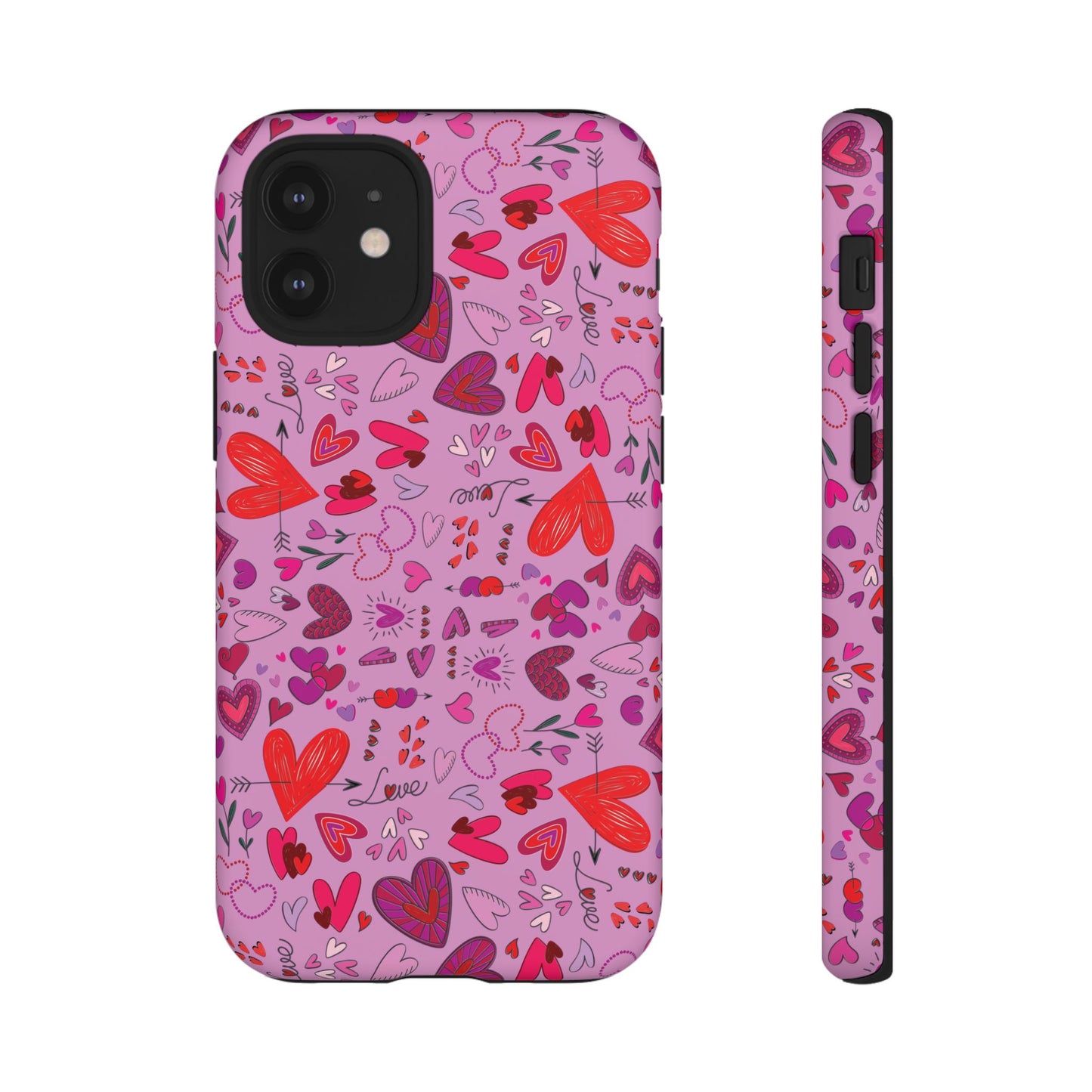 Heart Doodles - Fuschia Pink ff8eff - Tough Cases