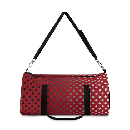 Red with Black Gray White dots - Duffel Bag