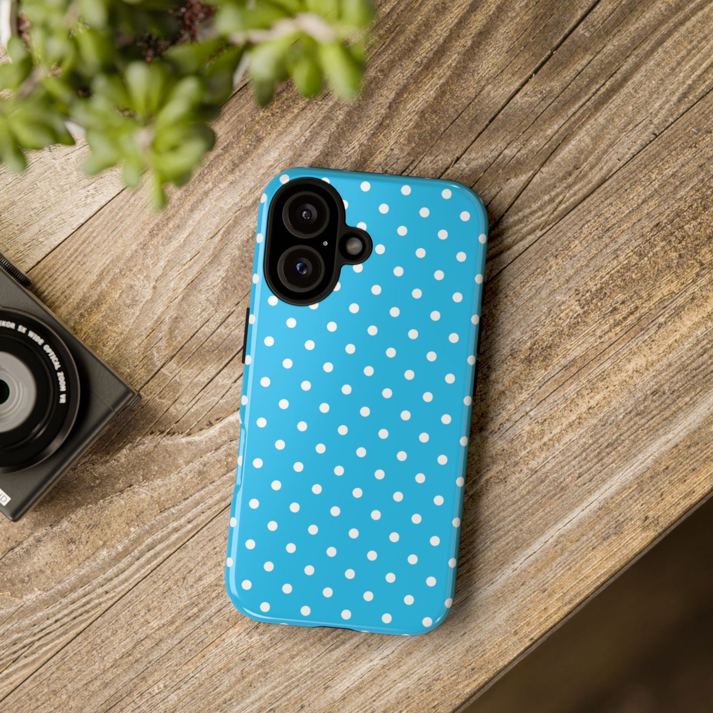 White dots on blue - Tough Cases