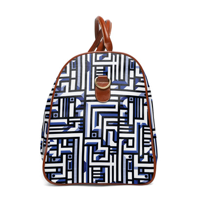 Futuristic pattern - Blue - Waterproof Travel Bag