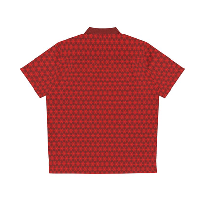 Red V Star Pattern - Red collar - Men's Hawaiian Shirt