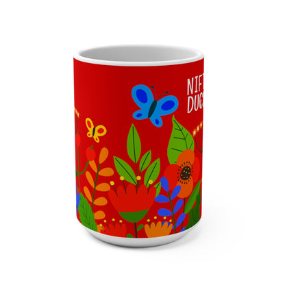 Bright Summer flowers - Scarlet de0000 - Mug 15oz