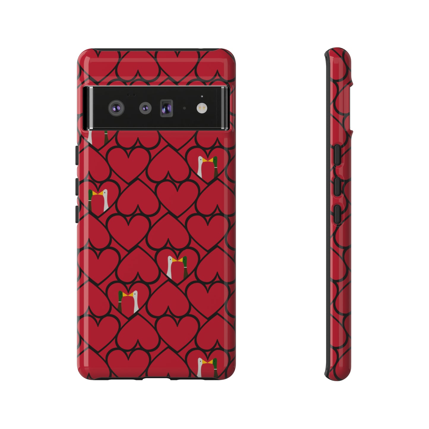 Ducks in hearts - Fire Engine Red c8092e - Tough Cases