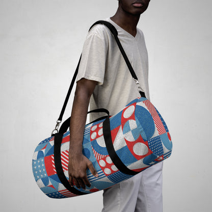 Red White and Blue Bold Pattern - Oil Paint Texture - Duffel Bag