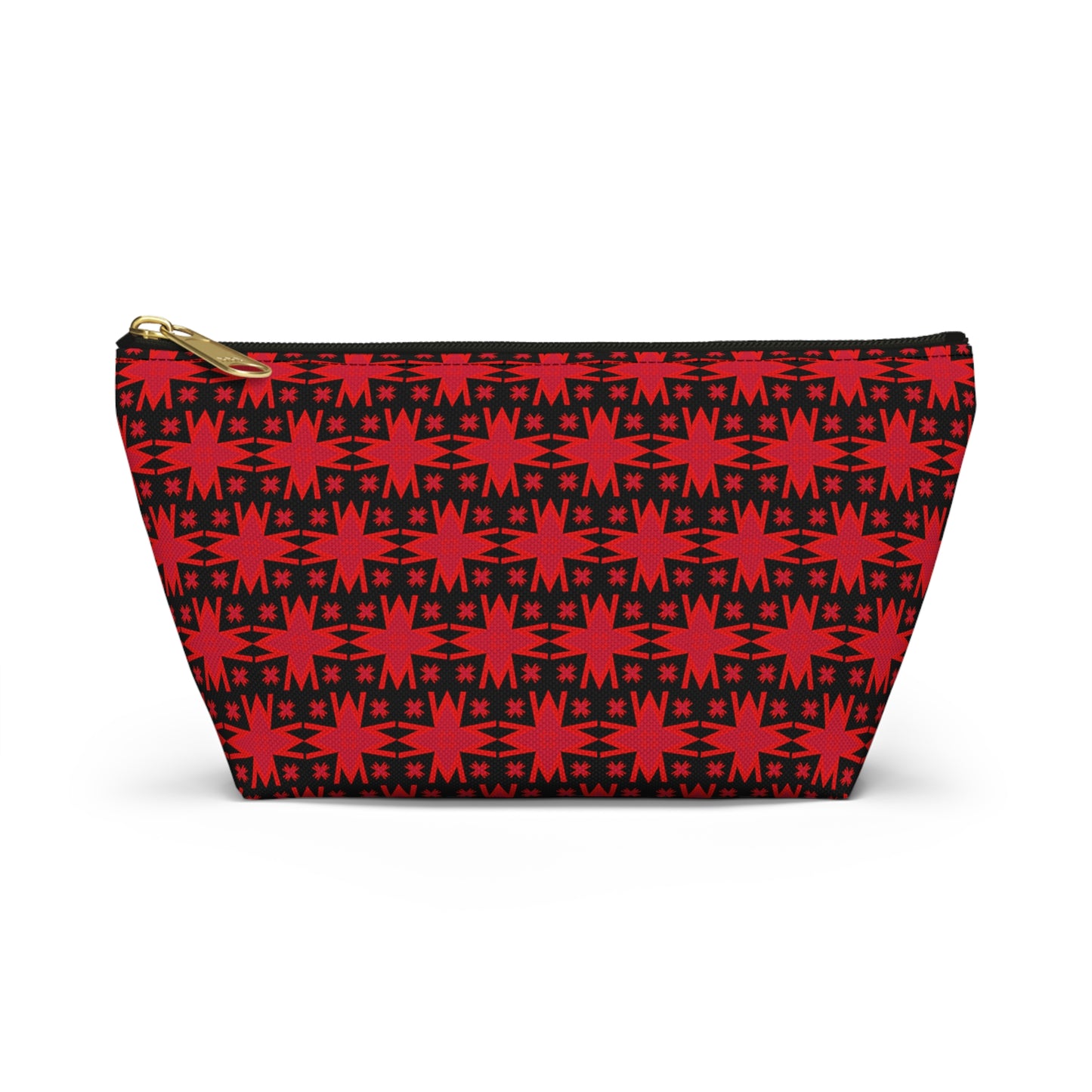 Letter Art - M - Red - Black 000000 - Accessory Pouch w T-bottom