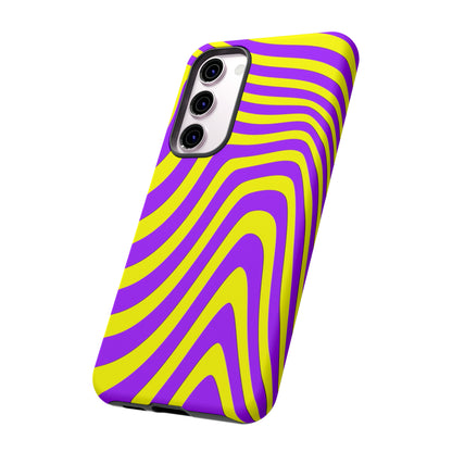 Retro wavy - yellow and purple - Tough Cases