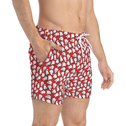 Boo - Ghosts - Halloween - Scarlet de0000 - Swim Trunks