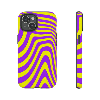 Retro wavy - yellow and purple - Tough Cases