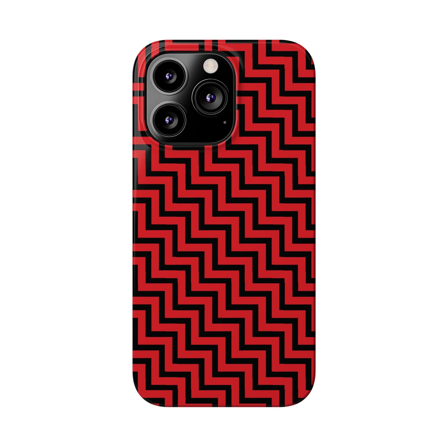 Zigs and Zags - Black - Scarlet - Slim Phone Cases